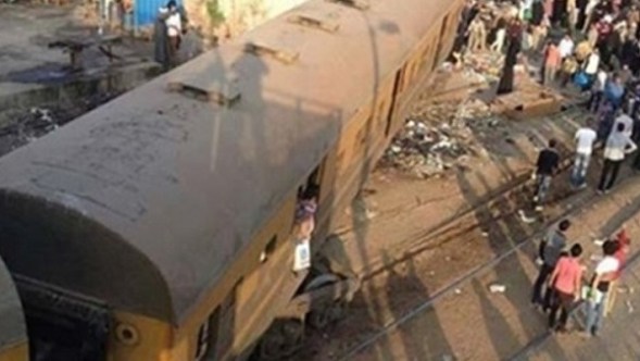 خروج قطار متجة الي القاهرة عن مسارة في المنوفية