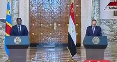 السيسي لرئيس الكونغو: تفعيل التعاون بين قناة السويس وسد هنجا وإنشاء محطتين للطاقة الشمسية
