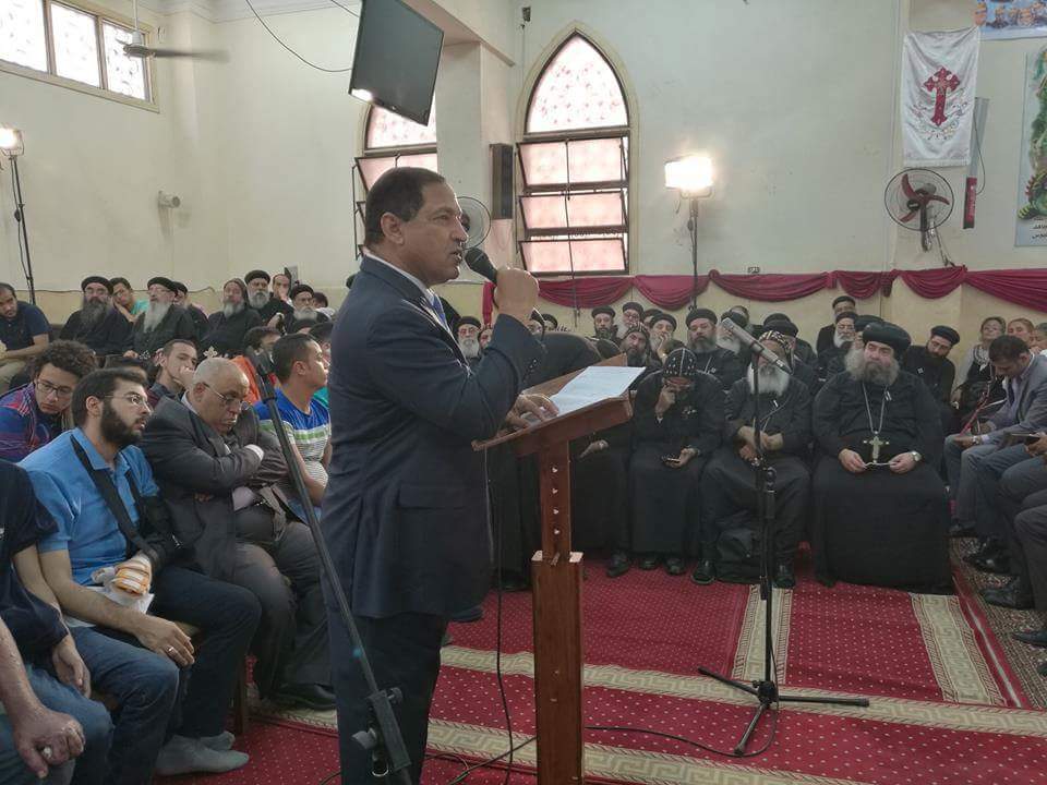 محافظ الغربية يشهد قداس ذكرى الأربعين لشهداء تفجير كنيسة مارى جرجس