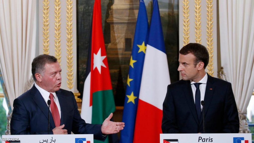 ملك الاردن يبحث مع رئيس فرنسا طرق مواجهات الإرهاب.