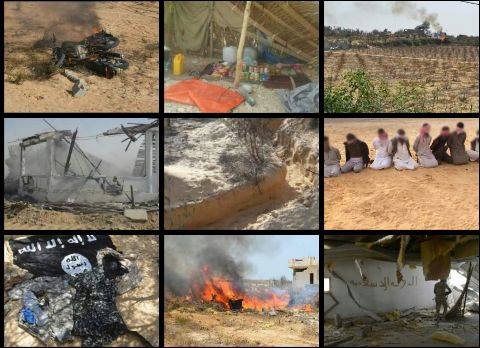 حراس العرين يدمرون ثلاث عربات دفع رباعى والقضاء على 40 شخص تكفيرى