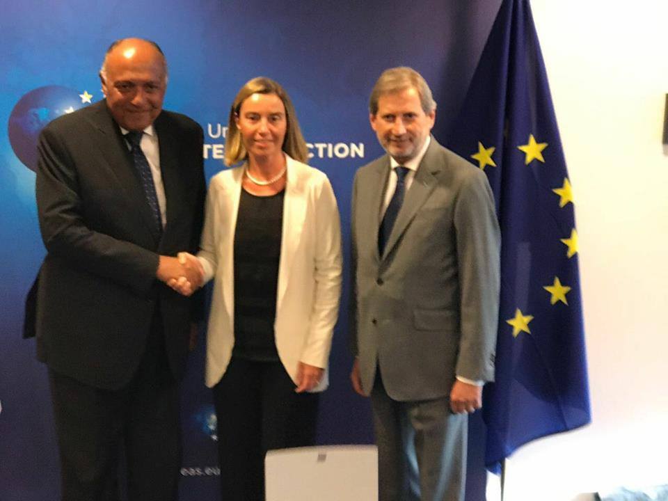 وزير الخارجية يستهل زيارته لبروكسل بلقاء الممثل الأعلي للسياسة الخارجية والأمنية الأوروبية والمفوض الأوروبي لسياسة الجوار ومفاوضات التوسيع