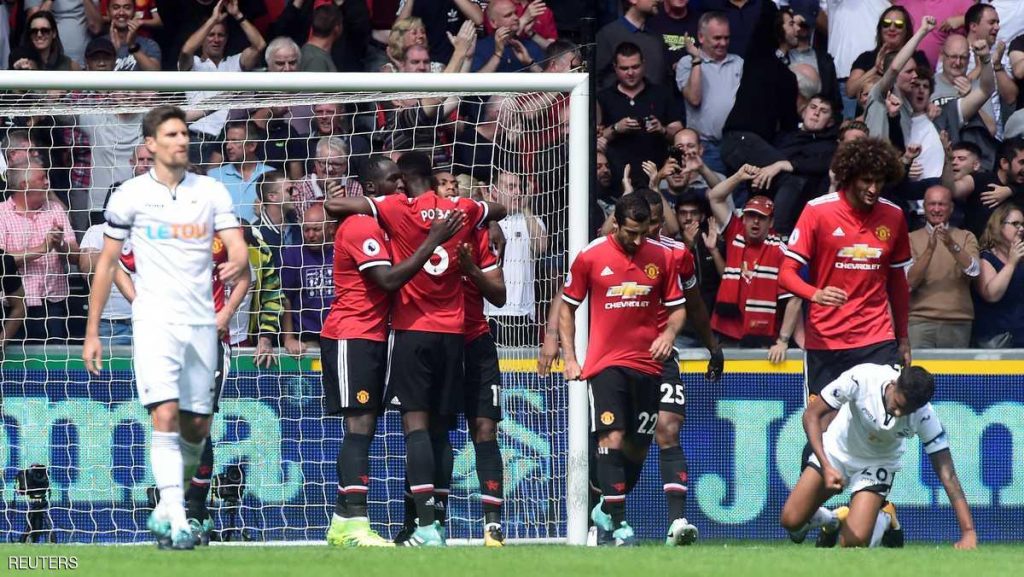 مانشستر يونايتد يفوز علي سوانزي بـ4 أهداف بالدوري الانجليزي