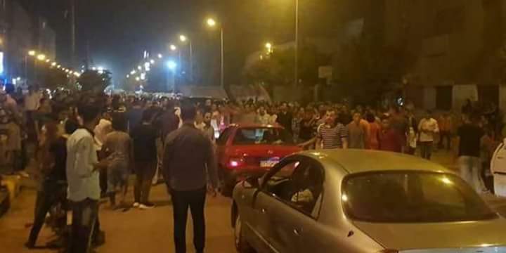 قطع طريق بنها اعتراض على مقتل شاب على يد بلطجي