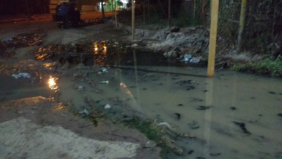 إستغاثة..لإنقاذ مدخل نادي صيد المحلة الغارق بمياه الصرف الصحى