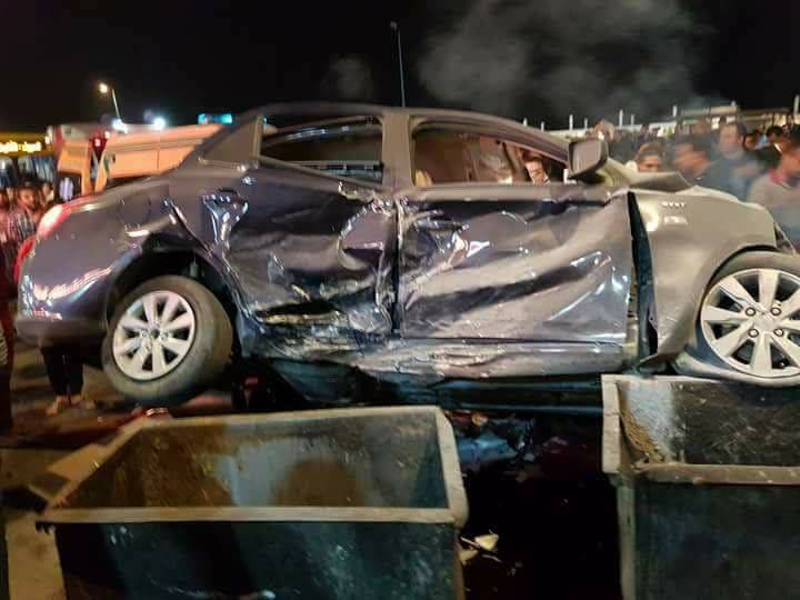 بالصور ..حادث تصادم 3 سيارات بكورنيش الإسكندرية