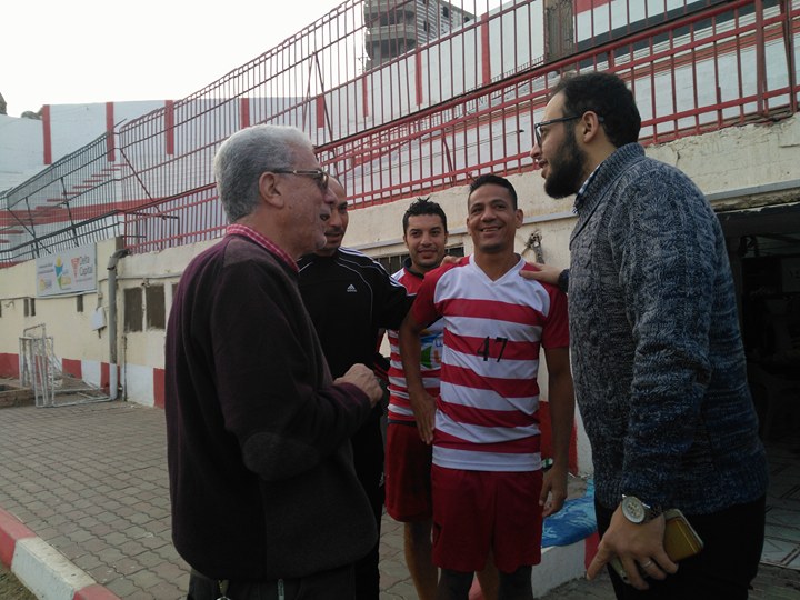 بالصور .. السامولى والشامى يجتمعان بفريق كرة القدم من أجل إستكمال مسيرة الفوز