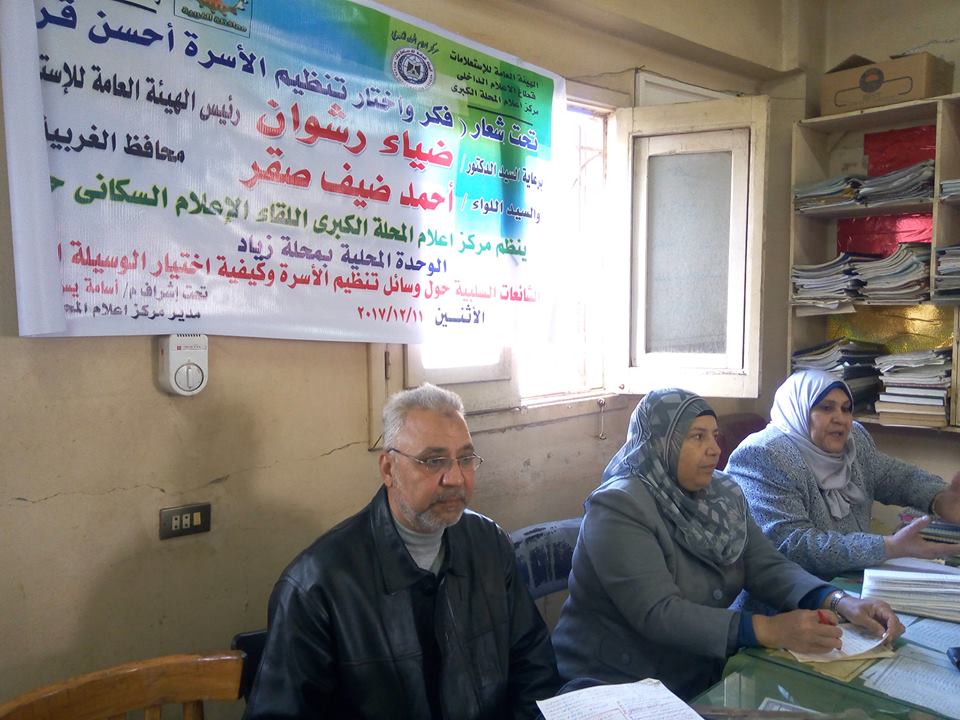 حملات توعية”فكر وإختار تنظيم الأسرة أحسن قرار”  بـمركز إعلام المحلة الكبرى