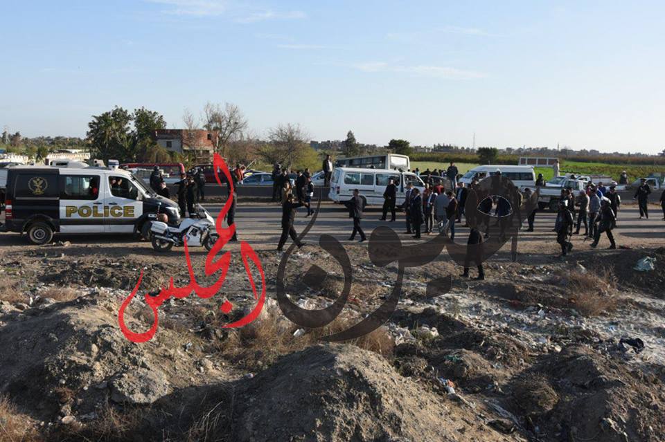 مصرع٨ عمال وإصابة ٢١ آخرين في حادث إنقلاب أوتوبيس بالطريق الدولي