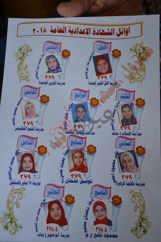 إعتماد الشهادة الإعدادية في الإسماعيلية بنسبة نجاح 82 %