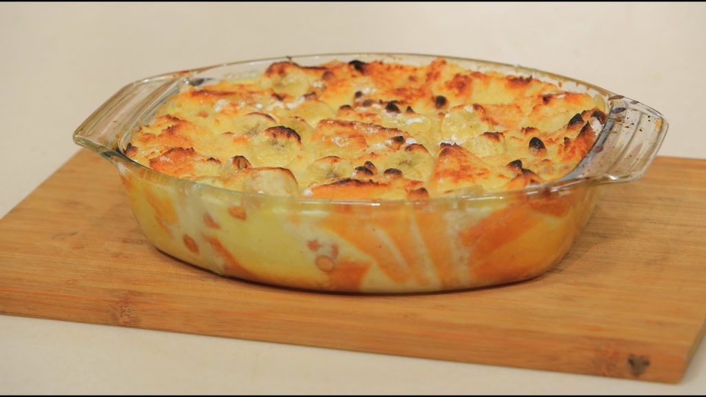 طريقة جديدة لأكل فاكهة الموز، طاجن الموز بالعيش التوست والكراميل