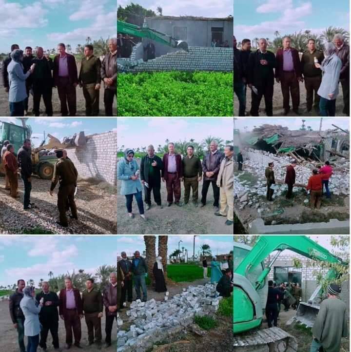 ازاله التعديات المخالفه علي الأراضي الزراعيه بإجمالي 45حاله تعدي محافظه الفيوم