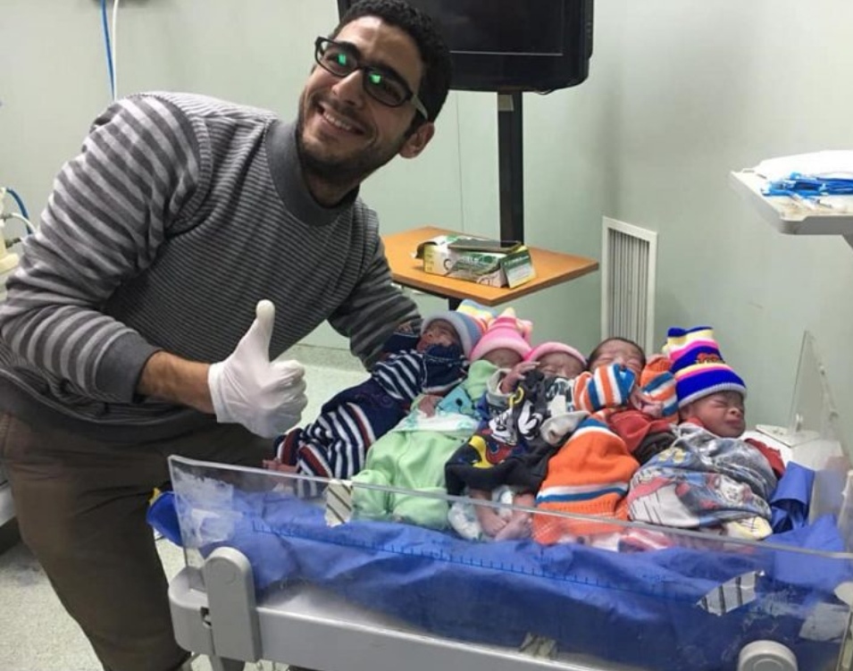 سيدة تضع 5 توائم بعد عملية ولادة قيصرية