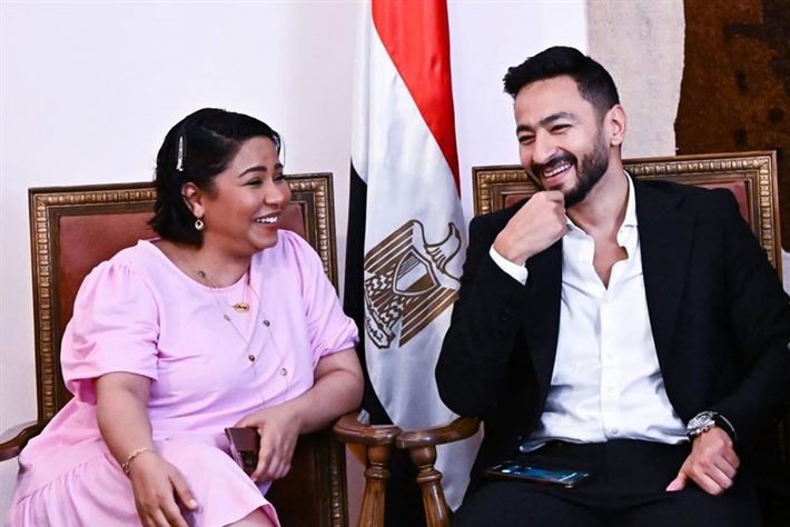 رسالة دعم من حمادة هلال لشرين عبدالوهاب