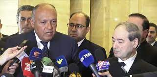 وزير الخارجية المصري يستقبل نظيره السوري بـ “مطار القاهرة”