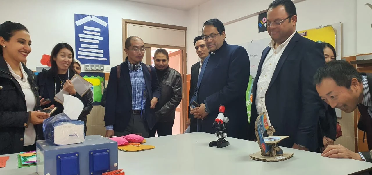 استقبل المهندس ناصر حسن فريق من إدارة المدارس اليابانية وخبراء من الجايكا