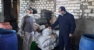 ضبط مصنع غير مرخص لتدوير وطحن وتعبئة الملح بالمنوفية