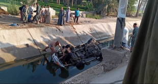 مصرع سائق بحادث انقلاب ميكروباص في ترعة على الطريق الزراعي بالجيزة