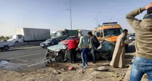 وفاة شخص وإصابة 7 آخرين إثر تصادم سيارتين على طريق بنها – المنصورة الجديد