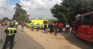 إصابة أربعة أشخاص إثر انقلاب أوتوبيس بالدقهلية