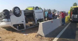 من أسرة واحدة.. مصرع شخصين وإصابة 5 في حادث مروع بكفر الشيخ