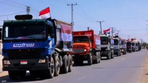 اليوم .. تحرك زاد الخير  من مصر إلى غزة .. قافلة مساعدات إنسانية في طريقها إلي غزة عبر معبر رفح