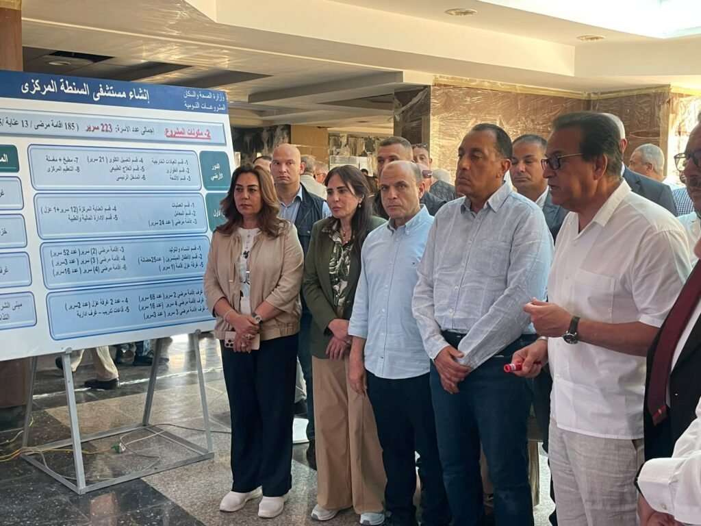 مدبولي يتفقد مشروع إنشاء مستشفي السنطة بالغربية