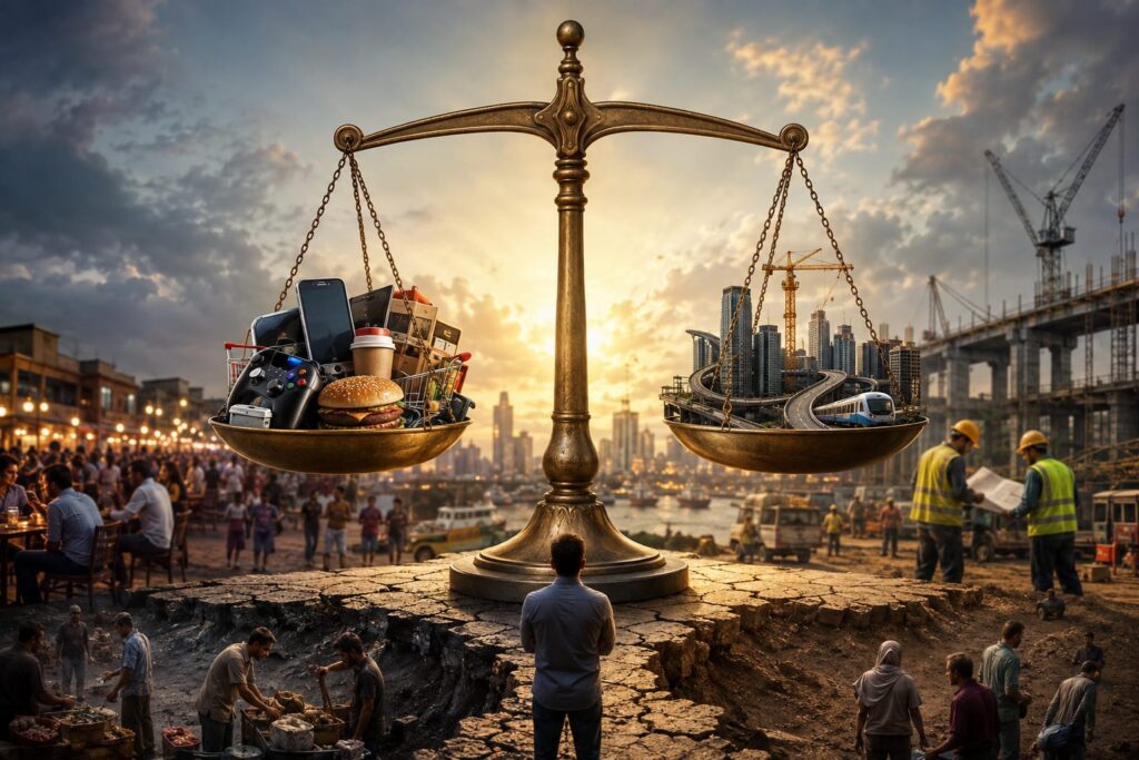 فاكرين بنك السعادة مصر على الميزان..المواطن ينفق والدولة تنفق فمن يحسب العائد؟
