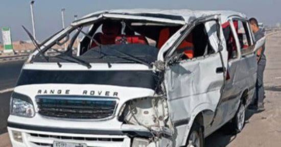 إصابة 8 أشخاص نتيجة انقلاب سيارة ميكروباص على طريق مصر الإسماعيلية